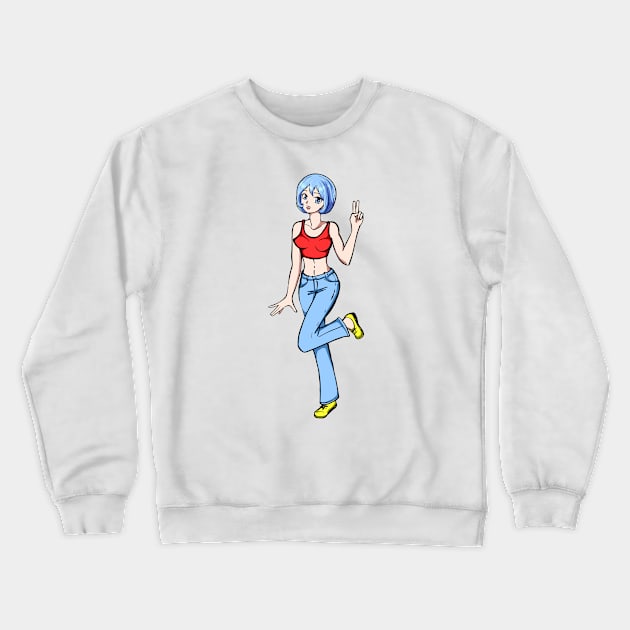 crypto - NFT - manga girl – Kryptine - [Kryptine 12] [1143000] Crewneck Sweatshirt by LiveForever